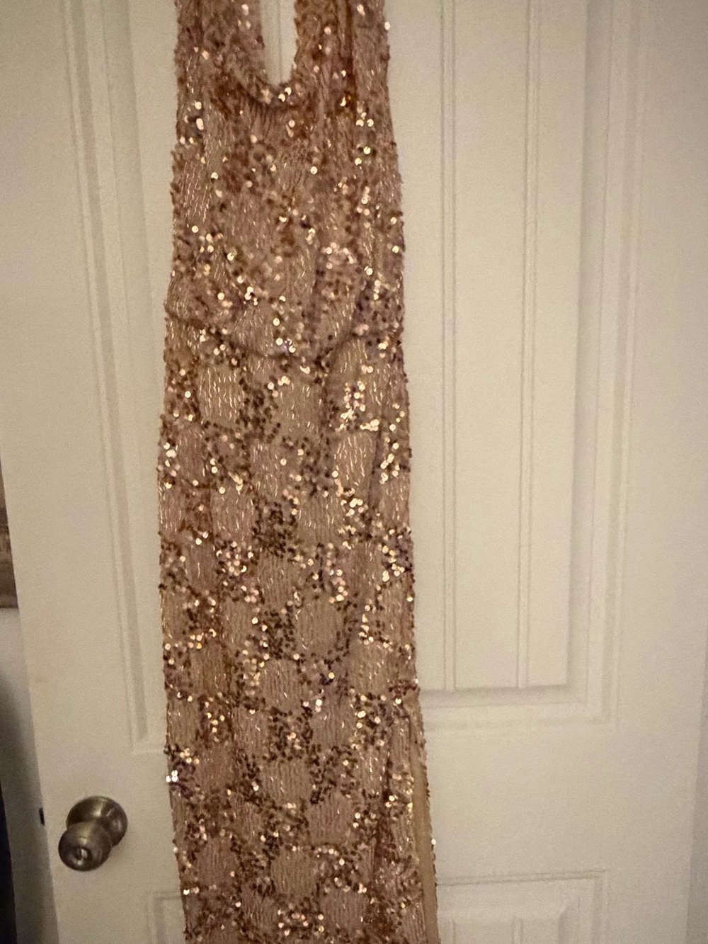 Heartloom Rose Gold Sequin Maxi Dress